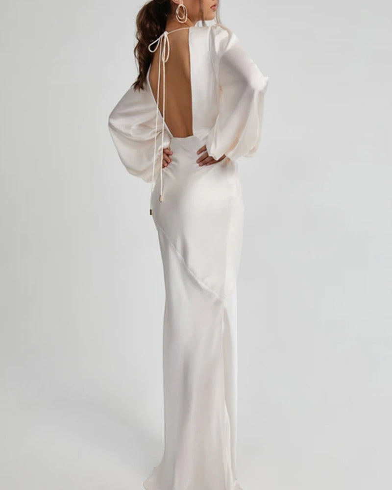 Mina Maxi Dress-WHITE