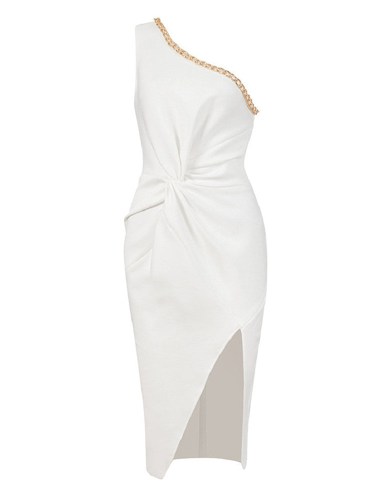 Destinee Midi Dress-White