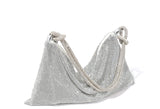 Ashley Rhinestone Shoulder Bag In Silver
