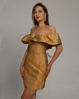 Deanna Mini Dress-Gold