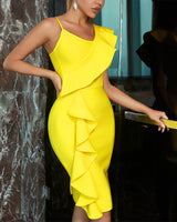 Marin Midi Dress-Yellow