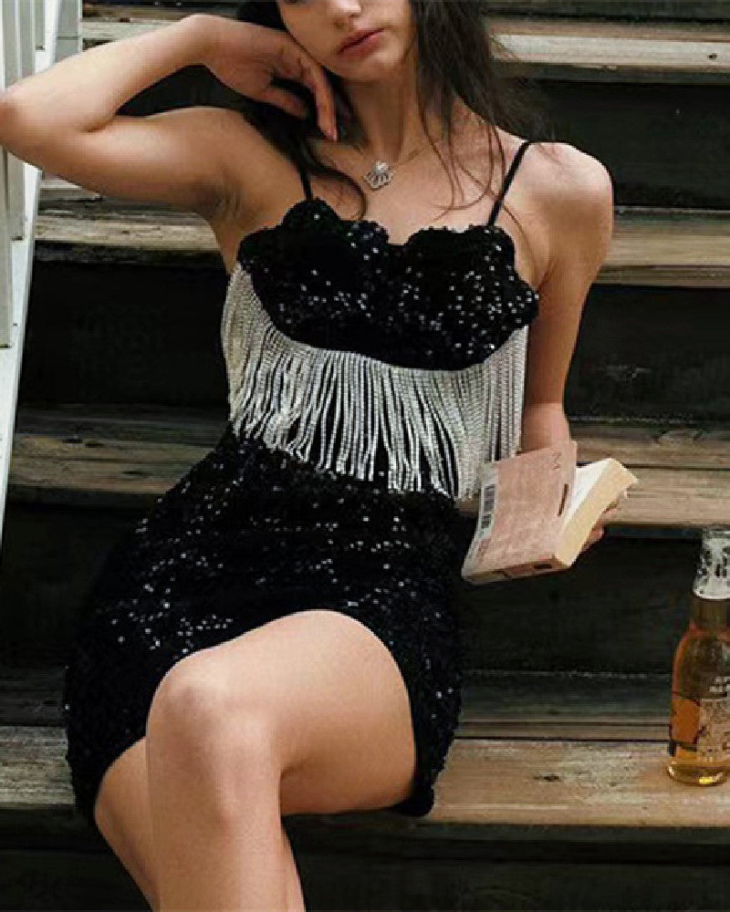 Caitlyn Mini Dress-Black