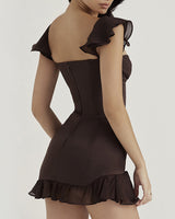 Callie Mini Dress-Brown
