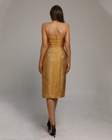 Simone Midi Dress-Gold