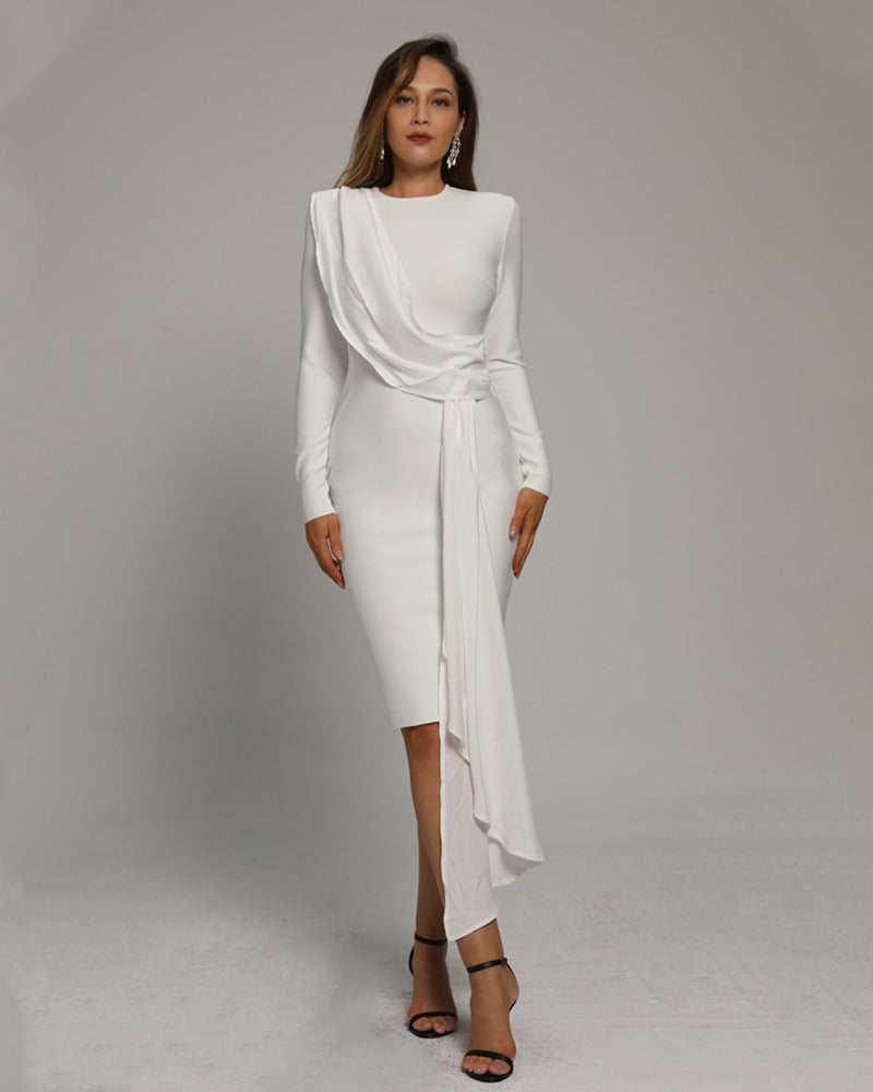 Scarlet Midi Dress-White
