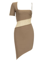 Saige Mini Dress-Brown
