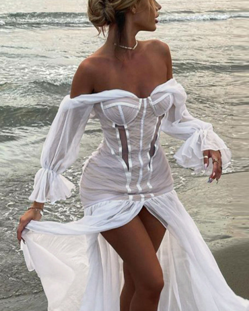 Cloe MIDI DRESS-WHITE
